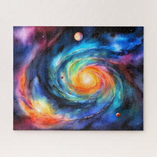 Puzzle Galaxie spirale colorée Espace extra-atmosphérique