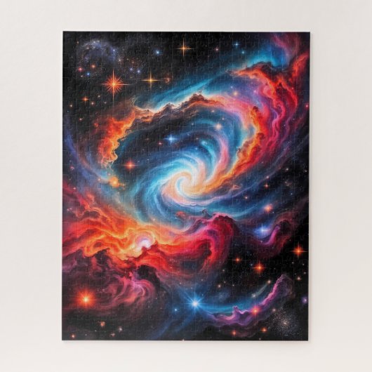 Puzzle Galaxie spirale nébuleuse spatiale colorée (Vertical)