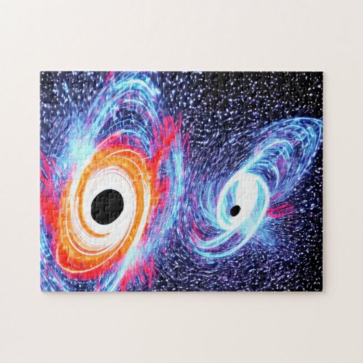 Puzzle Galaxies rouges et bleues rétro oranges dans l'esp (Horizontal)