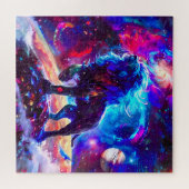 Puzzle Galaxy Lion Blue (Horizontal)