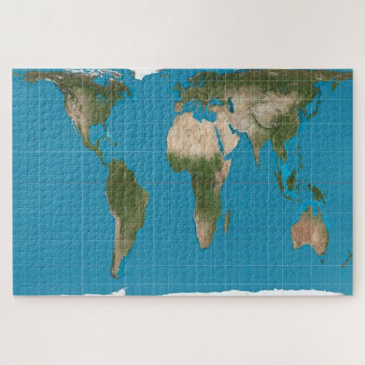 Puzzle Gall Peters Projection World Map Poster (Horizontal)