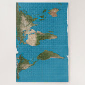 Puzzle Gall Peters Projection World Map Poster (Vertical)