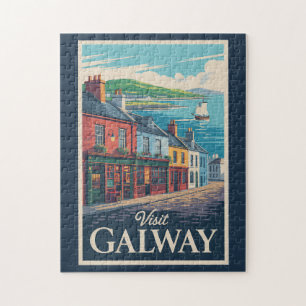 Puzzle Galway Irlande Illustration Voyage Art Vintage