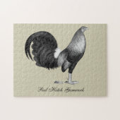 Puzzle Gamecock Red Hatch (Horizontal)