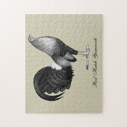 Puzzle Gamecock Red Hatch (Vertical)