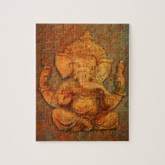 Puzzle Ganesh sur un arrière - plan de pierre de détresse