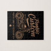 Puzzle Garage de motocyclette Bobber personnalisé (Horizontal)