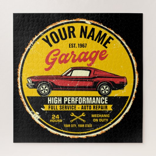 Puzzle Garage de voiture classique rouge rapide 1967 pers (Vertical)