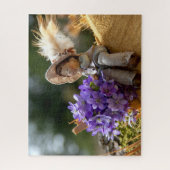 Puzzle Garçon en rondelle avec fleurs (Vertical)
