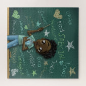 Puzzle Garçon noir et mots positifs (Horizontal)