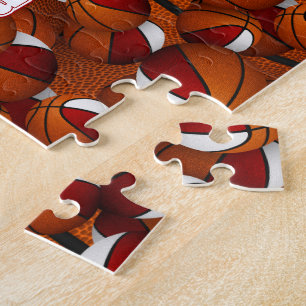 Puzzle garçons filles basketball rouge blanc équipe coule