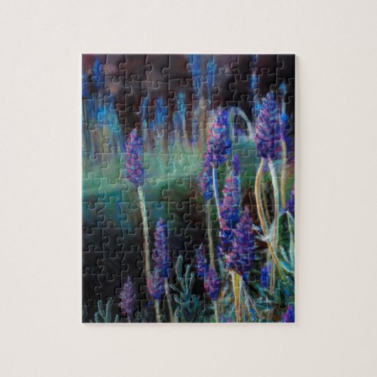 Puzzle Garden By the Pond at Twilight (Vertical)