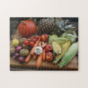 Puzzle Garden Harvest Vegetables and Fruits