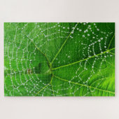 Puzzle Garden Leaf Spider Web avec Dew Drop Photo Design (Horizontal)