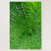 Puzzle Garden Leaf Spider Web avec Dew Drop Photo Design (Vertical)