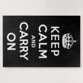 Puzzle Gardez le calme et continuez (conception noire) (Horizontal)