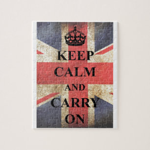 Puzzle Gardez votre calme, continuez le drapeau britanniq