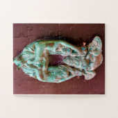 Puzzle Gardien Mythique | Heurtoir de Porte en Vert-de-Gr (Horizontal)