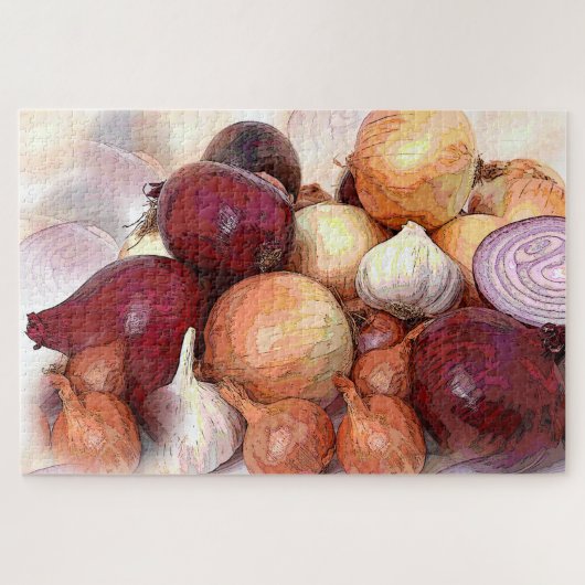 Puzzle Garlic and Onions Classic Kitchen Art (Horizontal)