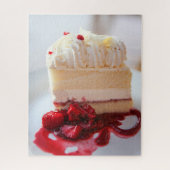 Puzzle Gâteau à la Mousse au chocolat blanc aux fraises (Vertical)