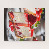 Puzzle Gâteau au fromage et fraises (Horizontal)