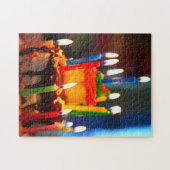 Puzzle Gâteau d'anniversaire avec des bougies (Horizontal)