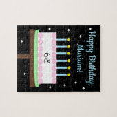 Puzzle Gâteau d'anniversaire doux et vanillé avec des éto (Horizontal)