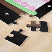 Puzzle Gâteau d'anniversaire doux et vanillé avec des éto (Côté)