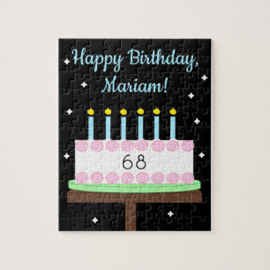 Puzzle Gâteau d'anniversaire doux et vanillé avec des éto