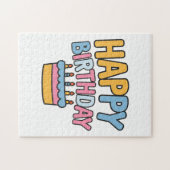 Puzzle Gâteau d'anniversaire joyeux (Horizontal)
