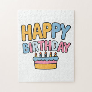 Puzzle Gâteau d'anniversaire joyeux