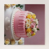 Puzzle Gâteau d'anniversaire rose (Horizontal)