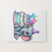 Puzzle Gâteau d'éléphant pour 13e anniversaire (Horizontal)