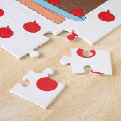 Puzzle Gâteau jaune avec glaçage au chocolat (Côté)