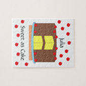 Puzzle Gâteau jaune et cerises : blanc (Horizontal)