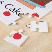 Puzzle Gâteau jaune et cerises : blanc (Côté)