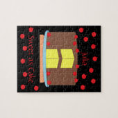Puzzle Gâteau jaune et cerises : Noir (Horizontal)