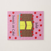 Puzzle Gâteau jaune et cerises : rose (Horizontal)