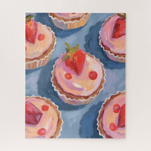 Puzzle Gâteaux Fraise | Aquarelle de Fruits Célébration (Vertical)