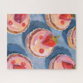 Puzzle Gâteaux Fraise | Aquarelle de Fruits Célébration (Horizontal)