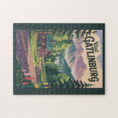 Puzzle Gatlinburg Tennessee Cabine Travel Art Vintage (Horizontal)
