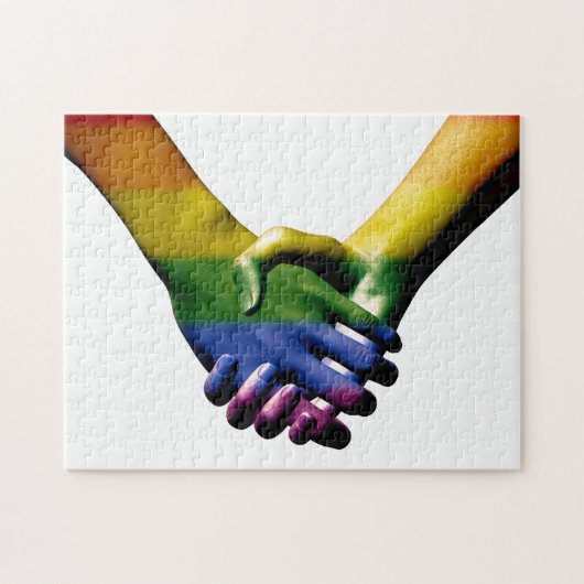 Puzzle Gay pride holding Hands (Horizontal)