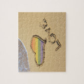 Puzzle Gay Rainbow Amour Coeur Dans Le Sable (Vertical)