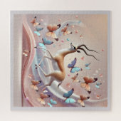 Puzzle Gazelle and Butterflies Fantasy Art (Horizontal)