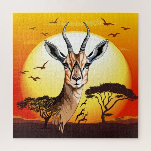 Puzzle Gazelle Antelope africaine animal sauvage (Vertical)