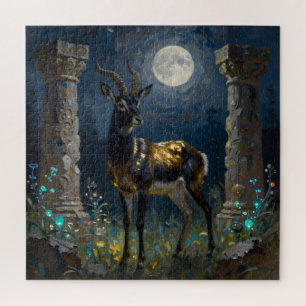 Puzzle Gazelle noire et dorée Illustration de la faune
