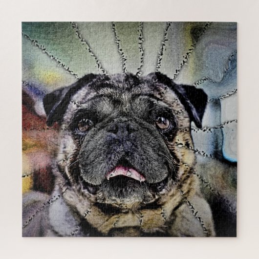 Puzzle Gazon hypnotique - Chien Carlin (Vertical)