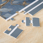 Puzzle Geai bleu majestueux sur branches dorées (Côté)