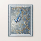 Puzzle Geai bleu majestueux sur branches dorées (Vertical)