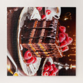 Puzzle géant du gâteau au chocolat et caramel (Horizontal)